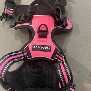 RabbieGoo Pink & Black Padded Dog Harness